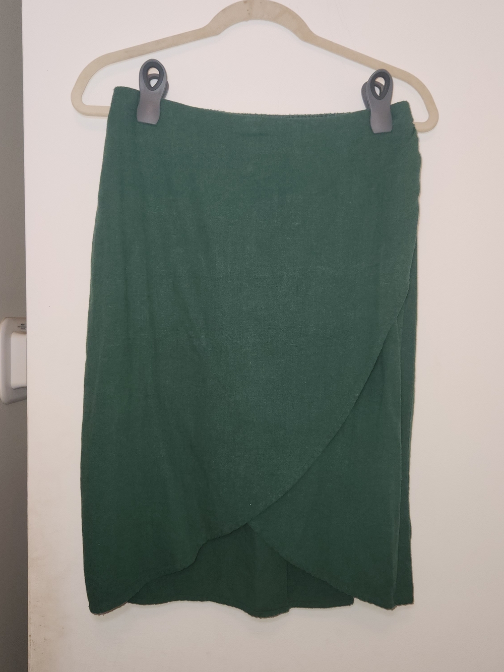 Skies Are Blue Deep Green High-Low Wrap Skirt M/P